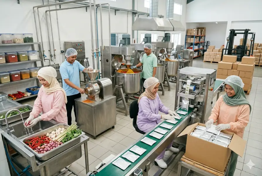 Proses Produksi Bumbu Instan dari Awal hingga Siap Distribusi